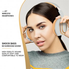 H7 Wireless Headphone, Bluetooth Earphones Deep Bass Headset Hifi Sound Foldable Over Ear Helmet with Mic
