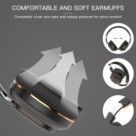 H7 Wireless Headphone, Bluetooth Earphones Deep Bass Headset Hifi Sound Foldable Over Ear Helmet with Mic
