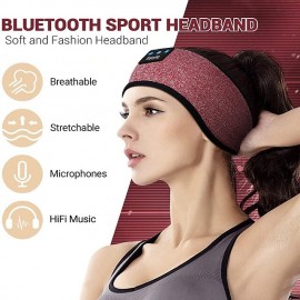 Sleep Headphones Bluetooth Headband Wireless Music Eye Mask Thin Stereo Speakers Mic Handsfree Music Earbuds for Side Sleepers Running Insomnia Travel Yoga Sleeping Band
