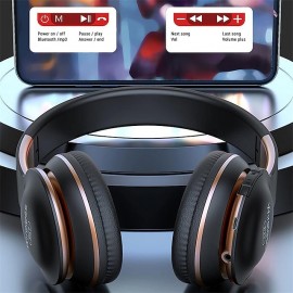 Wireless Bluetooth Headphone Foldable Stereo Music Over-Ear Earphone Noise Cancelling Gaming Streaming Wireless Live Headset
