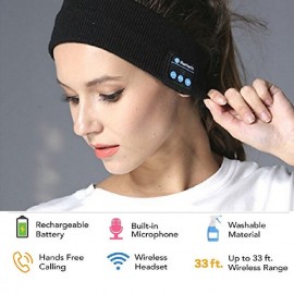 Sleep Headphones Wireless Bluetooth Stereo Sports Headband Headphones Running Earphone Sleep Headset Sports Sleeping Music Headband with Ultra-Thin HD Stereo Speakers
