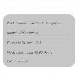 L700 Over-ear Headphone Over Ear Bluetooth 5.1 Noise cancellation Stereo Surround sound for Apple Samsung Huawei Xiaomi MI  Everyday Use Mobile Phone
