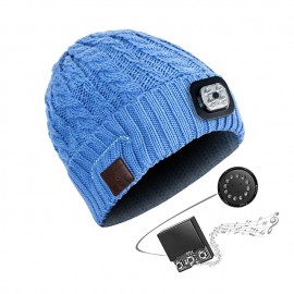 Bluetooth Beanie Wireless Hat LED Light Knitted Hat Bluetooth 5.2 Earbuds Warm Men Women Hat Winter Warm Beanie Wireless Outdoor Sport Headset Stereo Music Headphone for Christmas Gift
