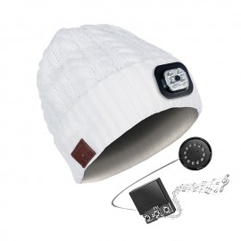 Bluetooth Beanie Wireless Hat LED Light Knitted Hat Bluetooth 5.2 Earbuds Warm Men Women Hat Winter Warm Beanie Wireless Outdoor Sport Headset Stereo Music Headphone for Christmas Gift
