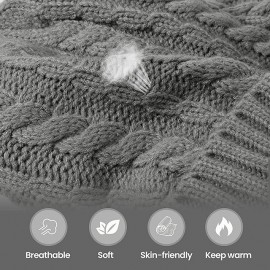 Bluetooth Beanie Wireless Hat LED Light Knitted Hat Bluetooth 5.2 Earbuds Warm Men Women Hat Winter Warm Beanie Wireless Outdoor Sport Headset Stereo Music Headphone for Christmas Gift
