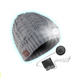 Bluetooth Beanie Wireless Hat LED Light Knitted Hat Bluetooth 5.2 Earbuds Warm Men Women Hat Winter Warm Beanie Wireless Outdoor Sport Headset Stereo Music Headphone for Christmas Gift
