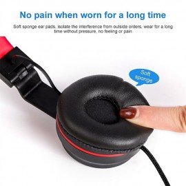 Wired Foldable Portable HiFi Stereo Headphone Heavy Bass Gaming Headset with Mic Noise Cancelling Headphones

