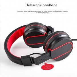 Wired Foldable Portable HiFi Stereo Headphone Heavy Bass Gaming Headset with Mic Noise Cancelling Headphones

