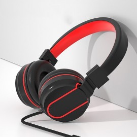 Wired Foldable Portable HiFi Stereo Headphone Heavy Bass Gaming Headset with Mic Noise Cancelling Headphones
