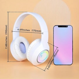On-Ear Bluetooth Headset Lightweight Foldable Wireless and Wired Stereo Headset with Microphone and Volume Control Bluetooth 5.3 Headset for iPad/Travel/Tablet/PC
