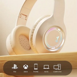 On-Ear Bluetooth Headset Lightweight Foldable Wireless and Wired Stereo Headset with Microphone and Volume Control Bluetooth 5.3 Headset for iPad/Travel/Tablet/PC

