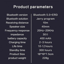 Wireless Headphones Noise Reduction Bluetooth 5.0 Headset Foldable Earphones HiFi 9D Bass Stereo Earphone Sport Headset With Microphone
