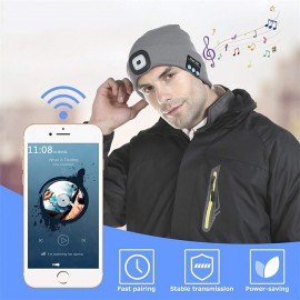 Sleep Headphones Wireless Bluetooth Beanie Hat with Light LED Cap with Headphones Built-in Stereo Speakers & Mic Tech Gift for Men Women Dad
