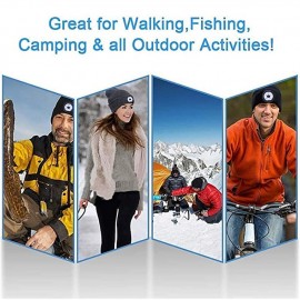 Bluetooth Beanie Hat with Lights Microphones Rechargeable Headlamp Cap Wireless Headphones Gifts for Men Women Dad Teen
