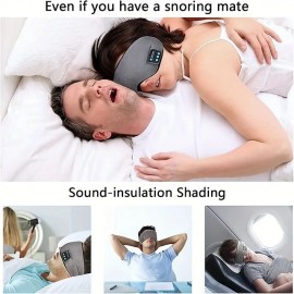 Wireless Sleep Mask Sleep Headphones Adjustable&Washable Music Travel Sleeping Headset With Built-in Speakers Microphone Hands-Free For Air TravelSiesta And Sleeping
