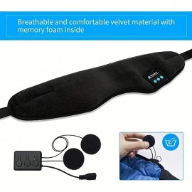 Wireless Sleep Mask Sleep Headphones Adjustable&Washable Music Travel Sleeping Headset With Built-in Speakers Microphone Hands-Free For Air TravelSiesta And Sleeping
