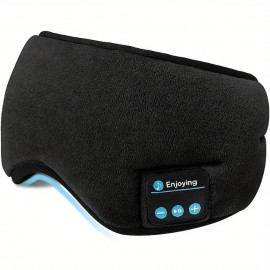 Wireless Sleep Mask Sleep Headphones Adjustable&Washable Music Travel Sleeping Headset With Built-in Speakers Microphone Hands-Free For Air TravelSiesta And Sleeping
