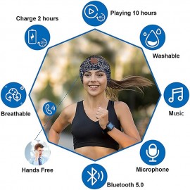 Sleep Headphones, Bluetooth Headband Headphones with HD Speakers and Mic Perfect for Side Sleepers Sleeping Calling Jogging Yoga Workout Gift Ideas-Unisex

