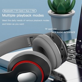 L650 Over-ear Headphone Bluetooth 5.1 Noise cancellation Stereo Surround HIFI Long Battery Life for Apple Samsung Huawei Xiaomi MI  Yoga Fitness Everyday Use Mobile Phone
