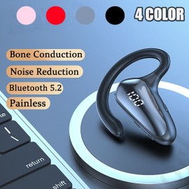 YX02 Bone Conduction Bluetooth 5.3 Earphone Hook Ear Business Wireless Headhpone Mini Single Ear Sports Headset for Handsfree phones
