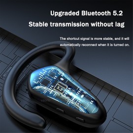 YX02 Bone Conduction Bluetooth 5.3 Earphone Hook Ear Business Wireless Headhpone Mini Single Ear Sports Headset for Handsfree phones
