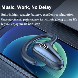 YX02 Bone Conduction Bluetooth 5.3 Earphone Hook Ear Business Wireless Headhpone Mini Single Ear Sports Headset for Handsfree phones
