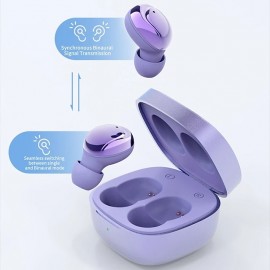 XY-30 TWS Electroplated Bluetooth V5.1 Wireless Earbuds Fones Microphone Bass Stereo Purple Headphone Earphones For Phone

