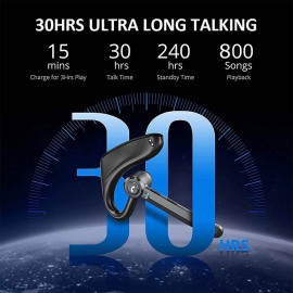 Dual-Mic AI Noise Cancelling Bluetooth Headset for Cell Phones, 30Hrs HD Talktime 10 Days Standby Wireless Bluetooth Earpiece IPX6 Waterproof Ultra-Light Wireless Headset Truckers/Office/Business
