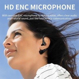 Bluetooth 5.2 Earphone Wireless Earhook LED Display Headphone Car Headset w/ Mic
