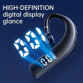 Bluetooth 5.2 Earphone Wireless Earhook LED Display Headphone Car Headset w/ Mic
