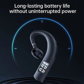 Bluetooth 5.2 Earphone Wireless Earhook LED Display Headphone Car Headset w/ Mic
