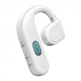 1Pc Long Standby Bluetooth Wireless Earpiece Led Power Display Bluetooth Earphone Noise Cancelling Wireless Headset Ear Hook Sport Headphone Button Control
