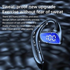 Single Ear Hook Earbud Bluetooth Headphones Single air Conduction Earphone Wireless Headset with Micphone Waterproof Hands-Free Cell Phones Earpiece
