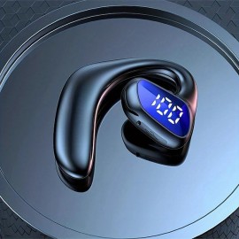 Single Ear Hook Earbud Bluetooth Headphones Single air Conduction Earphone Wireless Headset with Micphone Waterproof Hands-Free Cell Phones Earpiece
