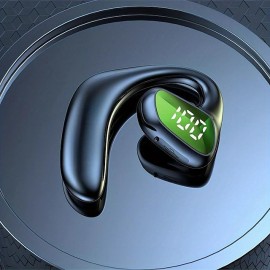 Single Ear Hook Earbud Bluetooth Headphones Single air Conduction Earphone Wireless Headset with Micphone Waterproof Hands-Free Cell Phones Earpiece
