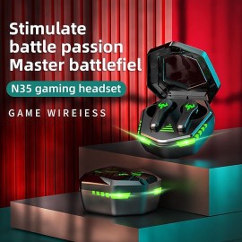 N35 TWS Wireless Gaming Headphones Waterproof Sport Headset Touch Control Wireless Earbuds Noise Cancellation Bluetooth Earphones for Driving Headset
