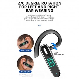 1Pc Long Standy Business Earpiece Bluetooth 5.3 Ear Hook Earphone Led Power Display Headset Noise Cancelling Bluetooth Headphone for Smartphone
