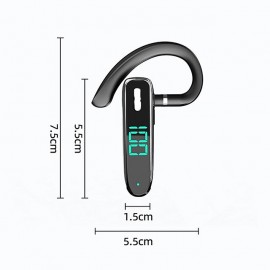 1Pc Long Standy Business Earpiece Bluetooth 5.3 Ear Hook Earphone Led Power Display Headset Noise Cancelling Bluetooth Headphone for Smartphone
