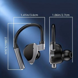 Bluetooth Headset Single Ear Earphones Hands Free Call Low Latency Noise Reduction Sensitive Touch Operation Waterproof for Business for Cycling
