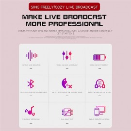Multifunctional Bluetooth Live Sound Card Intelligent Audio Mixer Sound Card Voice Changer Sound Mixer Board for Computers And Mobilephone Live Sound
