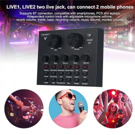Multifunctional Bluetooth Live Sound Card Intelligent Audio Mixer Sound Card Voice Changer Sound Mixer Board for Computers And Mobilephone Live Sound
