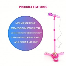 Children's Early Education Microphone Single Microphone Music Microphone With Stand Simulation Karaoke Toys Children's Gifts Over 6 Years Old

