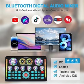 Professional Studio Condenser Microphone&G3 Live Sound Mixer/voice Converter/audio Interface/audio Mixer For Streaming/gaming/recording/singing/iktok/YouTube/PC/computer
