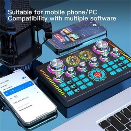 Professional Studio Condenser Microphone&G3 Live Sound Mixer/voice Converter/audio Interface/audio Mixer For Streaming/gaming/recording/singing/iktok/YouTube/PC/computer

