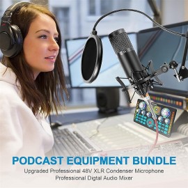 Professional Studio Condenser Microphone&G3 Live Sound Mixer/voice Converter/audio Interface/audio Mixer For Streaming/gaming/recording/singing/iktok/YouTube/PC/computer
