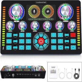 Professional Studio Condenser Microphone&G3 Live Sound Mixer/voice Converter/audio Interface/audio Mixer For Streaming/gaming/recording/singing/iktok/YouTube/PC/computer
