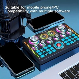 Professional Studio Condenser Microphone&G3 Live Sound Mixer/voice Converter/audio Interface/audio Mixer For Streaming/gaming/recording/singing/iktok/YouTube/PC/computer
