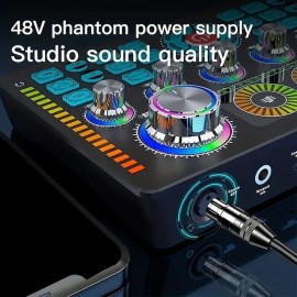 Professional Studio Condenser Microphone&G3 Live Sound Mixer/voice Converter/audio Interface/audio Mixer For Streaming/gaming/recording/singing/iktok/YouTube/PC/computer
