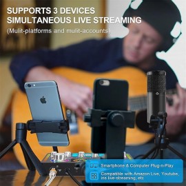 Professional Studio Condenser Microphone&G3 Live Sound Mixer/voice Converter/audio Interface/audio Mixer For Streaming/gaming/recording/singing/iktok/YouTube/PC/computer
