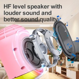 Wireless Audio Karaoke Microphone All In One Wireless Audio Portable Microphone Speaker Speaker HF Level Speaker V5.0 With Long Battery Life Of 24 Hours
